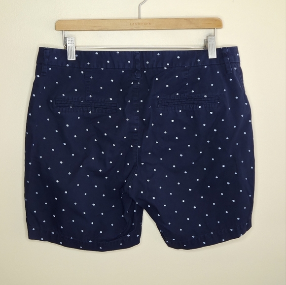 Old Navy | Navy Blue & White Polka Dot Everyday Chino Shorts Size 10 - Picture 3 of 5